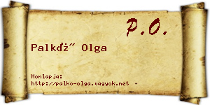 Palkó Olga névjegykártya